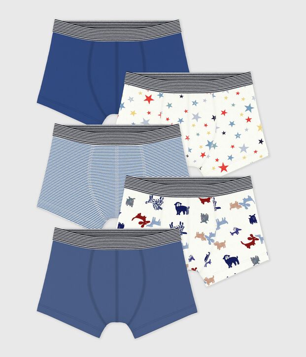 Lot de boxers enfant en coton imprim&eacute; multicouleur