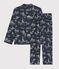 Pyjama imprimé Paris petit garçon en coton bleu MEDIEVAL/blanc ECUME