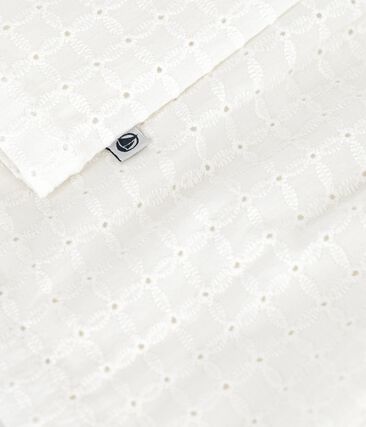 Robe blanche bébé en coton broderie anglaise sans manches