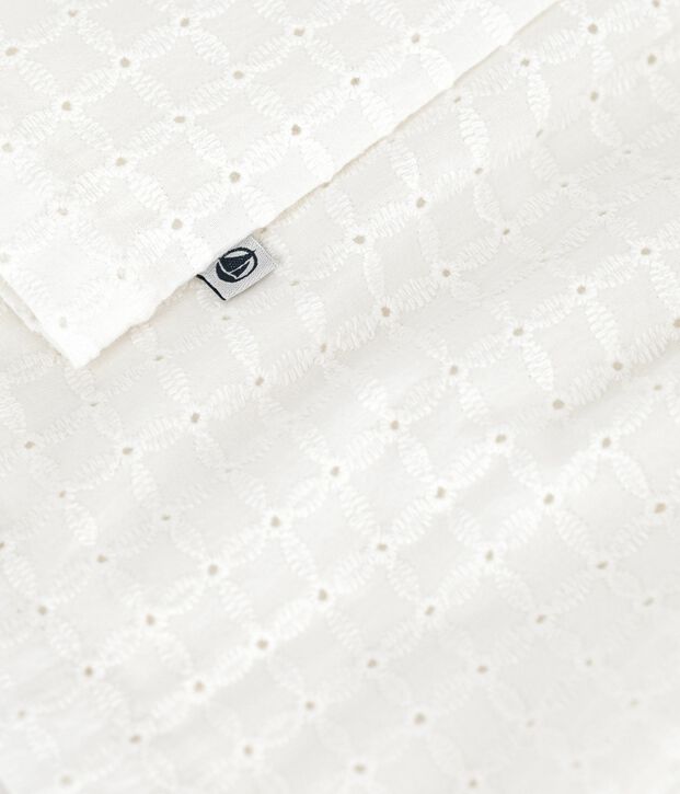 Robe blanche b&eacute;b&eacute; en coton broderie anglaise sans manches blanc