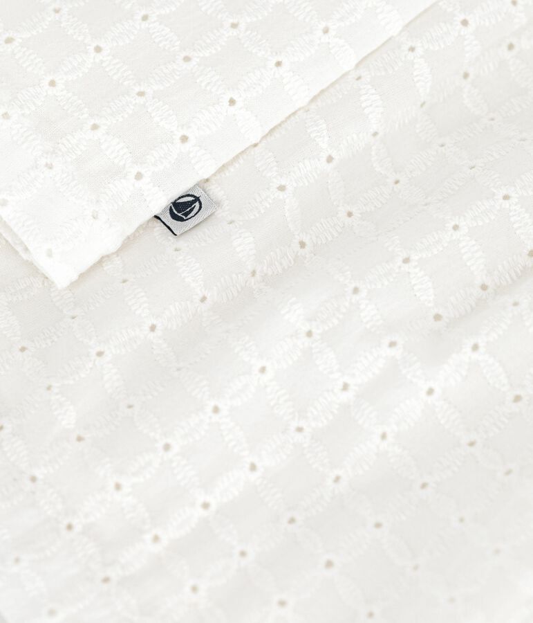 Robe blanche b&eacute;b&eacute; en coton broderie anglaise sans manches blanc MARSHMALLOW