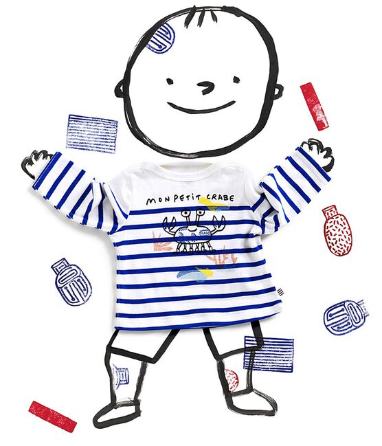 Mariniere Bebe Fille Garcon Serge Bloch Marshmallow Perse Petit Bateau