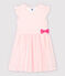 Robe manches courtes en coton enfant fille blanc MARSHMALLOW/rose MINOIS