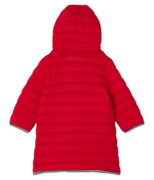 Manteau en tubique matelass&eacute; b&eacute;b&eacute; fille rouge