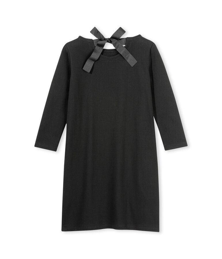 Robe femme &agrave; manches longues noir