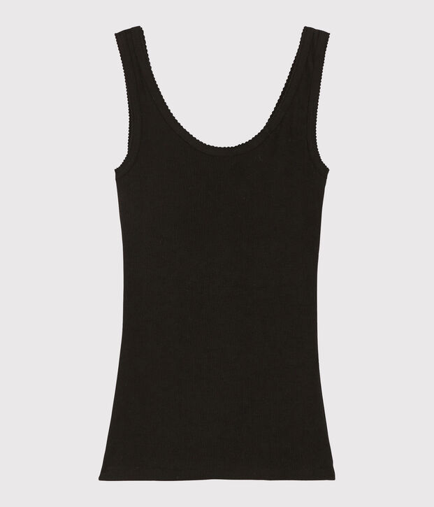 D&eacute;bardeur en laine et coton Femme noir