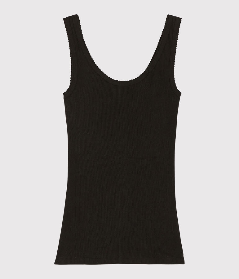 D&eacute;bardeur en laine et coton Femme noir