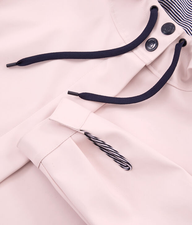 Parka longue femme rose clair