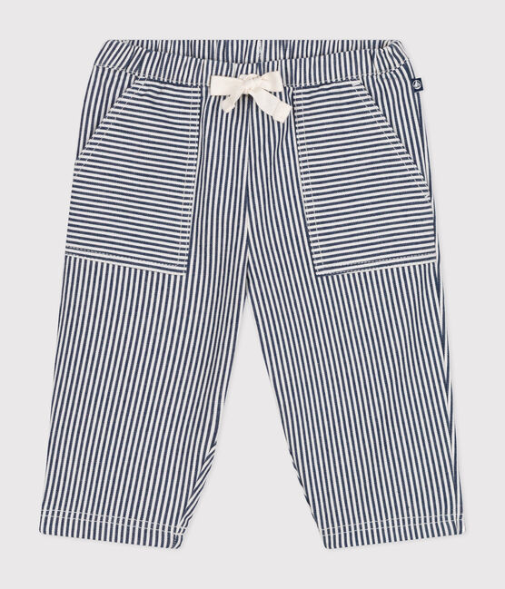 Pantalon en toile bébé bleu MEDIEVAL/blanc MARSHMALLOW