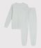 Pyjama enfant en velours côtelé uni bleu CO2