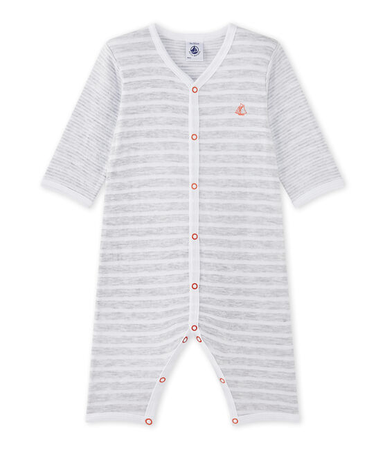 Dors bien sans pieds bébé garçon gris POUSSIERE/blanc ECUME