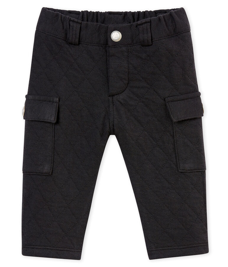 Pantalon b&eacute;b&eacute; gar&ccedil;on en tubique matelass&eacute; gris