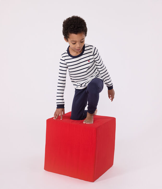 Pyjama marini&egrave;re petit gar&ccedil;on en coton blanc/bleu