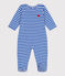Pyjama bébé en tubique ouverture au dos à rayures PERSE/ AVALANCHE