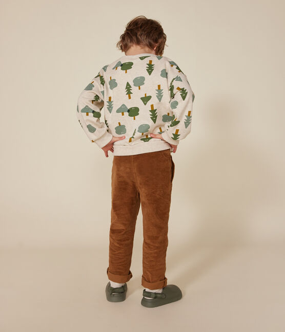 Sweatshirt en molleton enfant garçon beige MONTELIMAR/blanc MULTICO