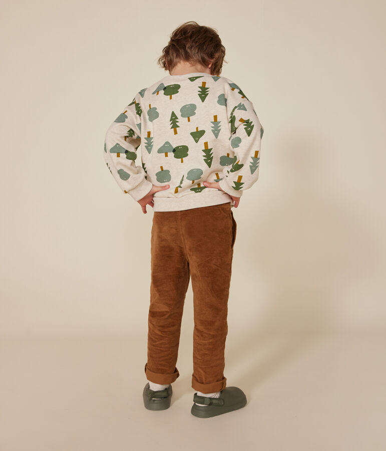 Sweatshirt en molleton enfant gar&ccedil;on beige MONTELIMAR/blanc MULTICO
