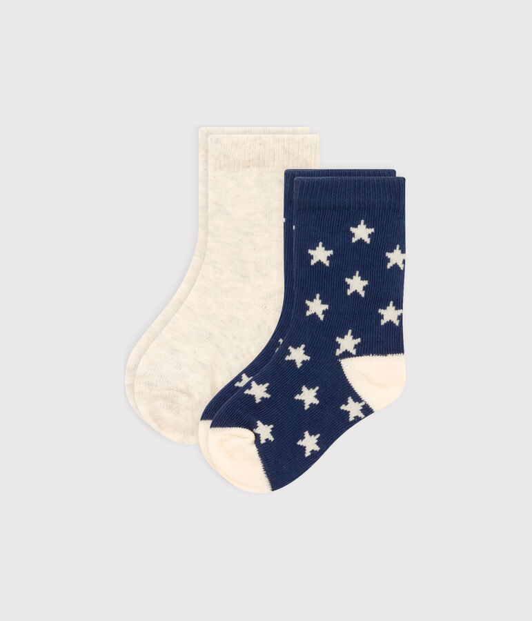 Lot de 2 paires de chaussettes &eacute;toiles b&eacute;b&eacute; multicouleur