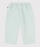 Pantalon b&eacute;b&eacute; en coton/lin, uni bleu