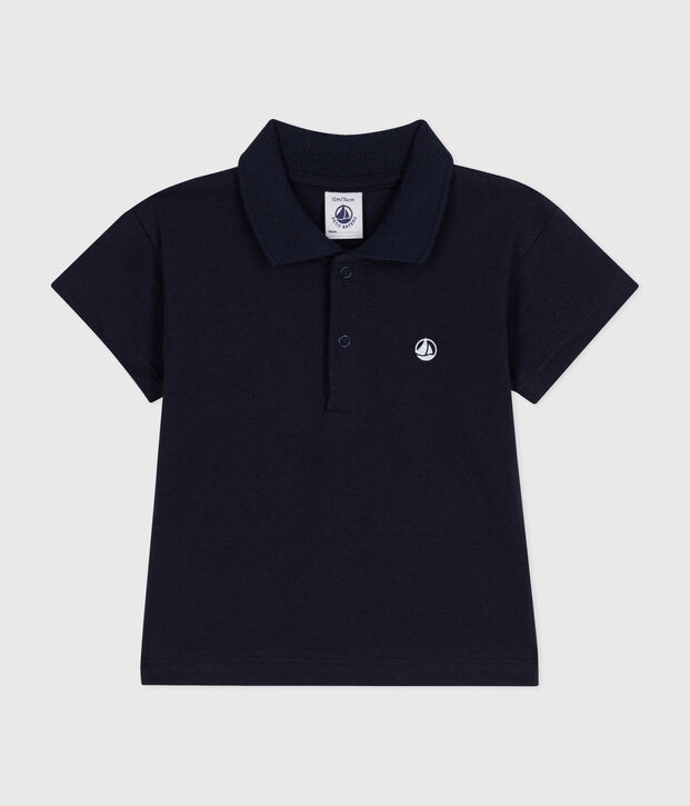 Polo manches courtes en coton b&eacute;b&eacute; bleu