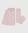 Pyjama boutonné enfant en coton imprimé blanc MARSHMALLOW/blanc MULTICO