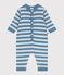 Combinaison bébé rayée en tricot laine et coton bleu ADRIATIC/ CO2