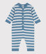 Combinaison bébé rayée en tricot laine et coton