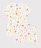 Pyjacourt imprimé fruits d'été petite fille en coton biologique blanc MARSHMALLOW/blanc MULTICO