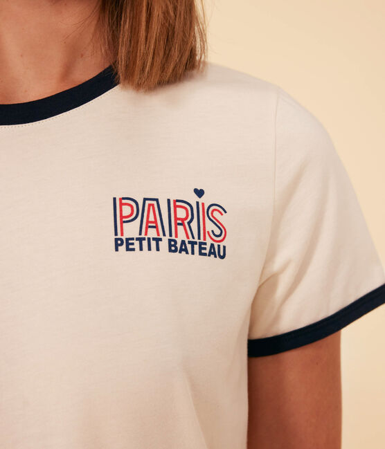 Tee-shirt Le Droit Paris en coton femme écru AVALANCHE