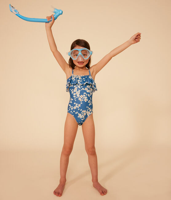 Maillot de bain 1 pièce imprimé enfant fille bleu BEACH/ MULTICO