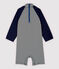 Combinaison anti-UV écoresponsable bébé fille/garçon bleu SMOKING/blanc MARSHMALLOW