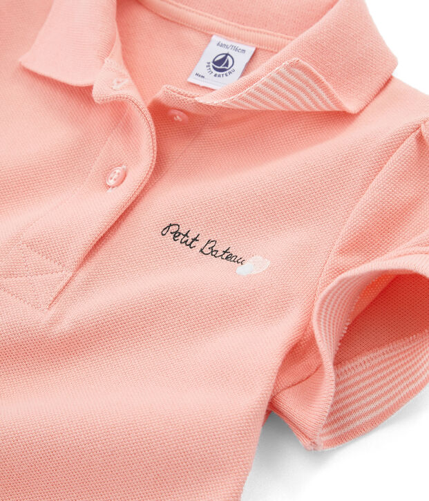 Polo &agrave; manches courtes enfant fille rose