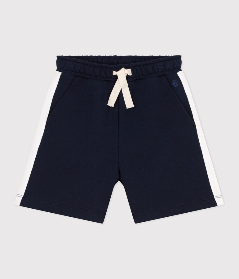 Bermuda short enfant en coton uni bleu SMOKING
