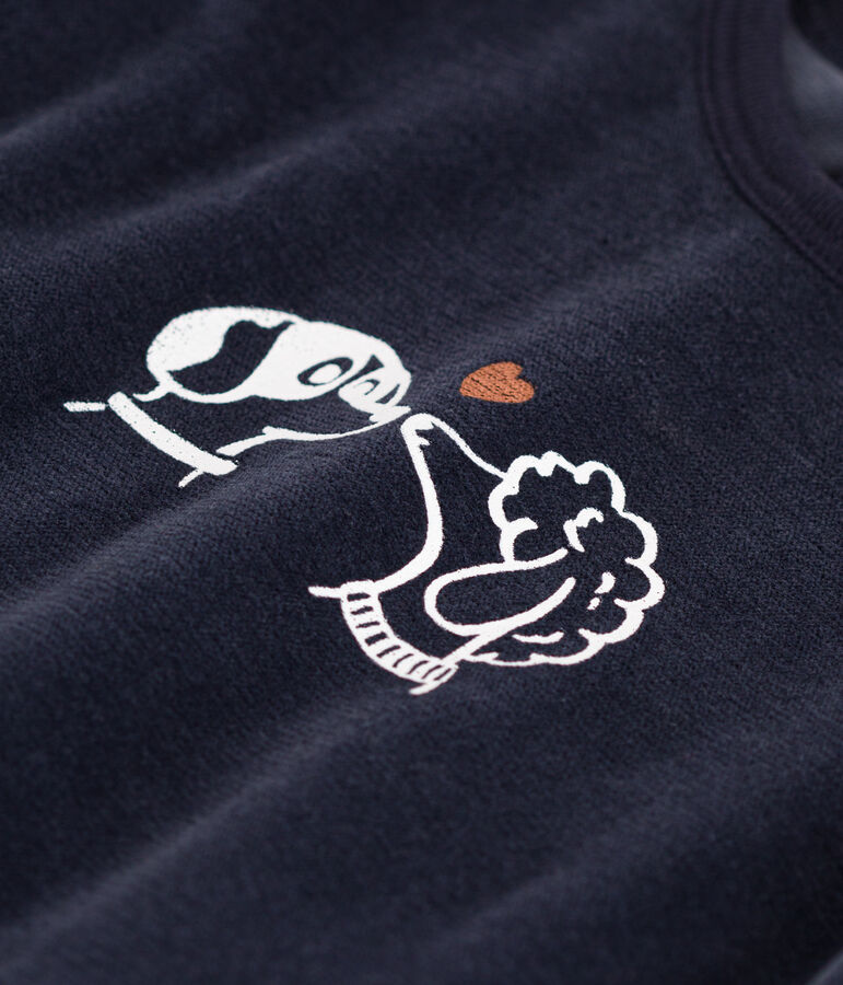 Pyjama b&eacute;b&eacute; chiens en velours bleu SMOKING