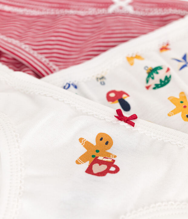 Lot de 3 culottes No&euml;l en coton enfant multicouleur
