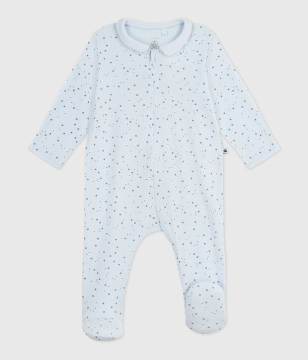Pyjama b&eacute;b&eacute; en coton &agrave; col imprim&eacute; &eacute;toiles bleu/bleu