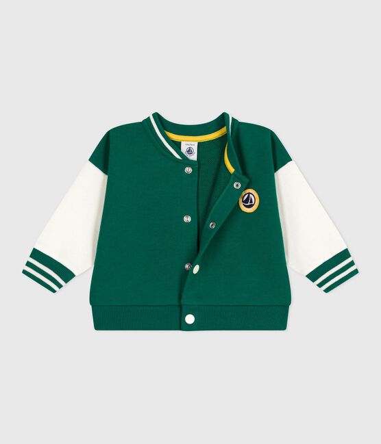 Teddy bébé en coton bi-colore vert EVERGREEN/ MILK