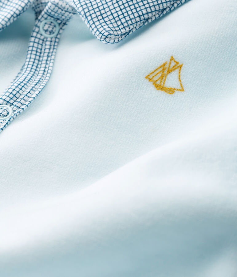 Dors bien b&eacute;b&eacute; gar&ccedil;on en velours bleu