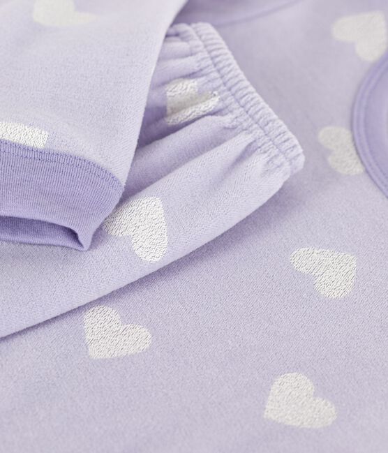Pyjama enfant en velours imprimé cœurs blanc SQUAW/ MARSHMALLOW