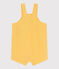 Salopette bébé en gaze de coton jambes courtes, unie jaune ORGE