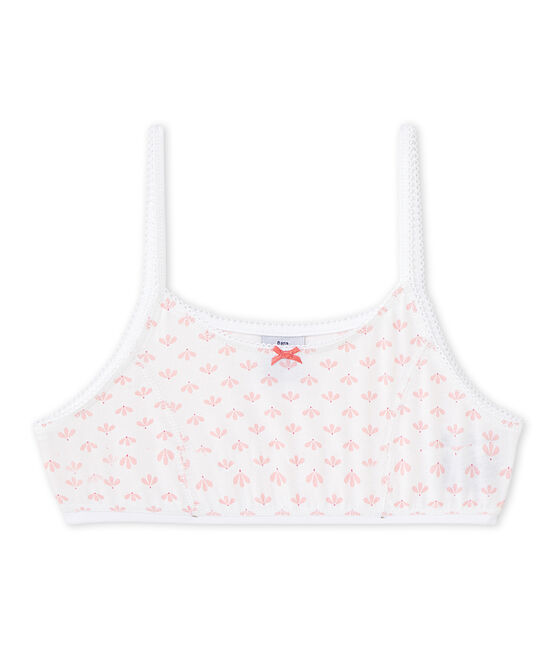 Brassière fille imprimée blanc ECUME/rose VENUS/ MULTICO