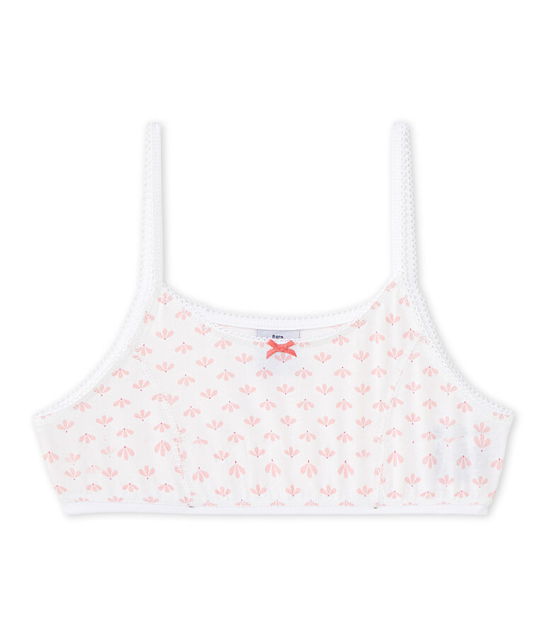 Brassi&egrave;re fille imprim&eacute;e blanc/rose/multicouleur