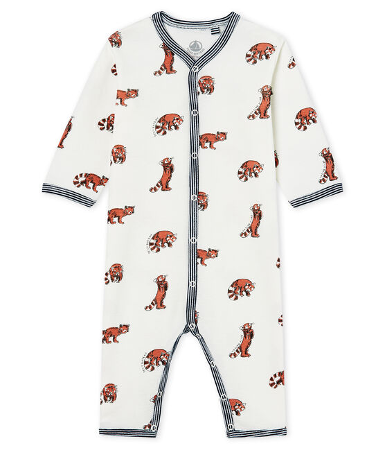 Dors bien sans pieds bébé ouatiné en coton blanc MARSHMALLOW/ MULTICO CN