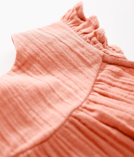Robe en gaze de coton bio bébé rose PAPAYE