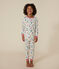Pyjama imprimé motif Paris en coton enfant blanc MARSHMALLOW/bleu MEDIEVAL/ MULTICO