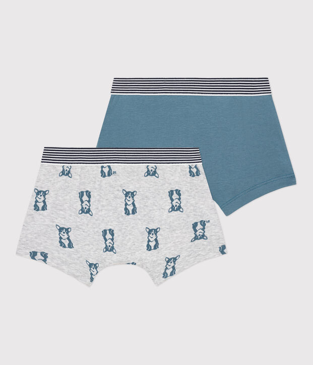Lot de 2 boxers chien petit gar&ccedil;on en coton multicouleur