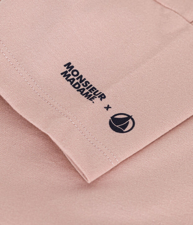 Tee-shirt Monsieur Madame en coton enfant rose