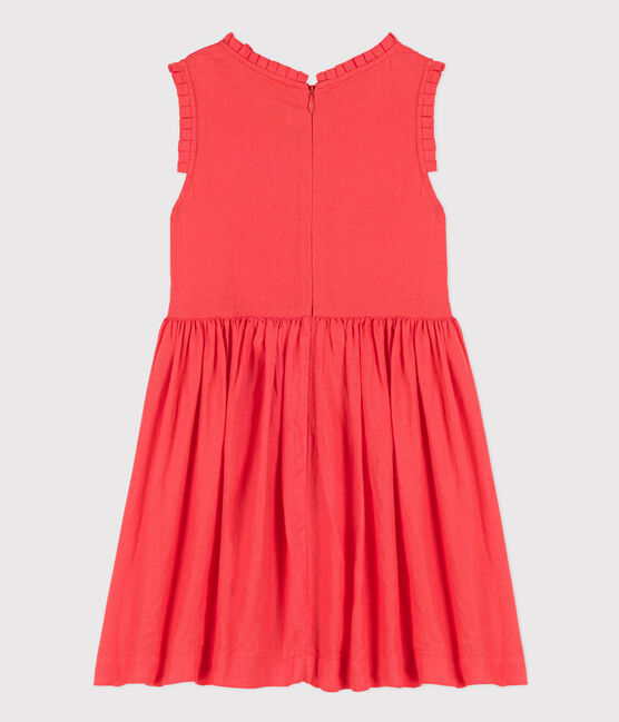 Robe sans manches en lin enfant fille orange JUPITER