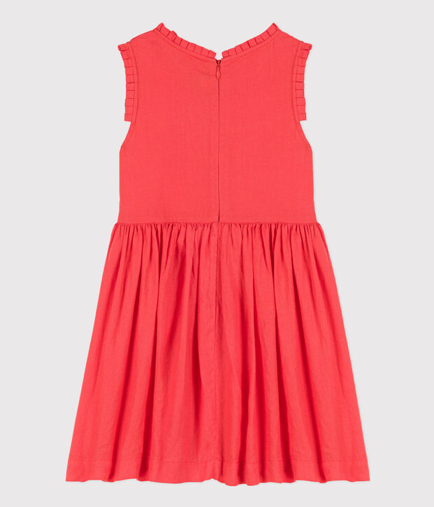 Robe sans manches en lin enfant fille orange