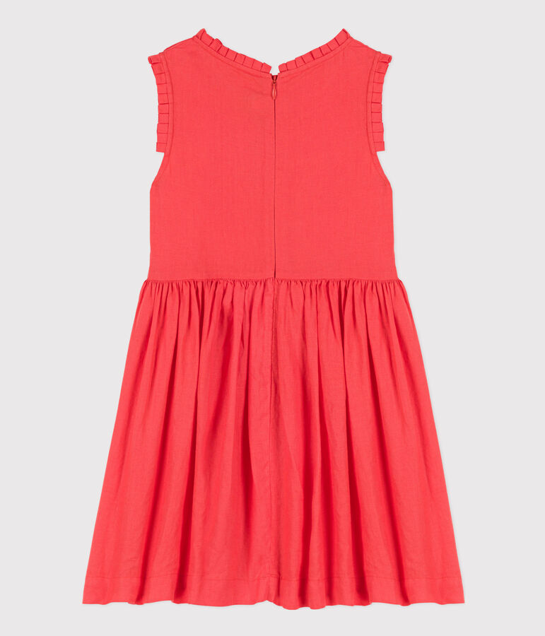 Robe sans manches en lin enfant fille orange