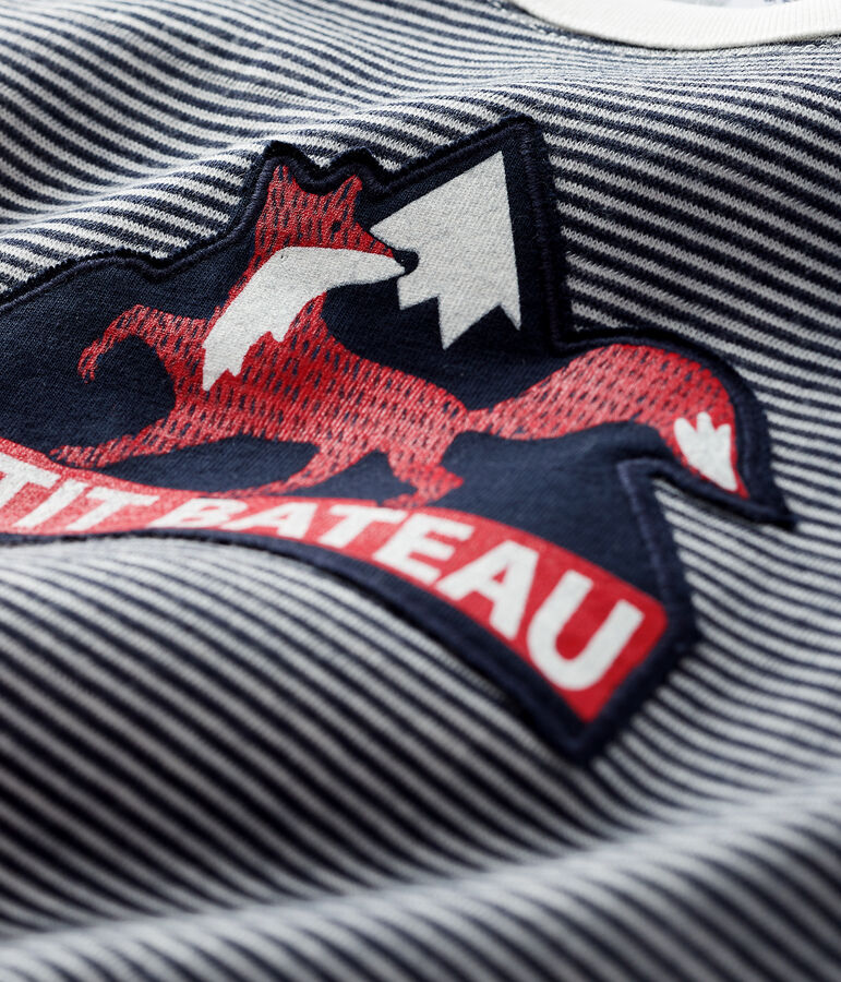 Tee-shirt b&eacute;b&eacute; gar&ccedil;on bleu SMOKING/blanc MARSHMALLOW